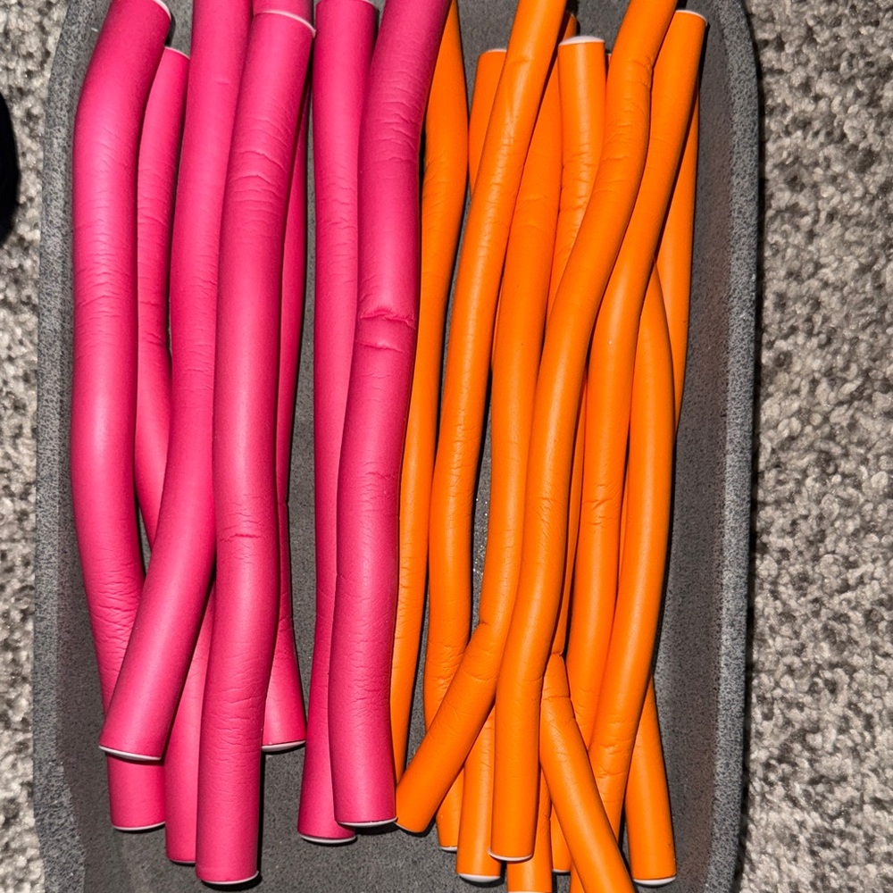 Pink and Orange Hair Curlers